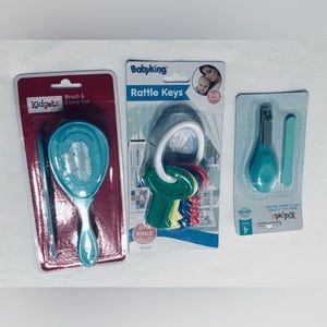 Bundle baby boy’s Brush & comb set/4Pack nail clipper Emery Boards/Rattle Keys.
